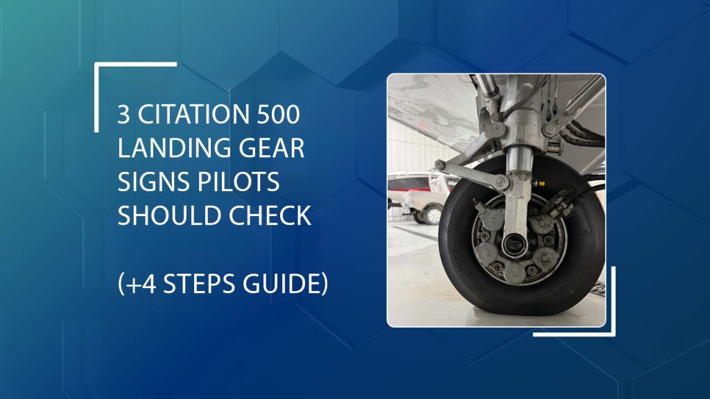 Citation 500 landing gear wheel assembly during aircraft preflight inspection